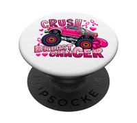 Crush Breast Cancer Pink Ribbon Monster Truck Awareness PopSockets Adhesive PopGrip