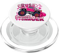 Crush Breast Cancer Pink Ribbon Monster Truck Awareness PopSockets PopGrip for MagSafe