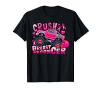 Crush Breast Cancer Pink Ribbon Monster Truck Awareness T-Shirt
