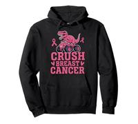 Crush Breast Cancer Pink T-Rex Monster Truck Dinosaur Funny Pullover Hoodie