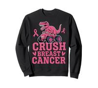 Crush Breast Cancer Pink T-Rex Monster Truck Dinosaur Funny Sweatshirt