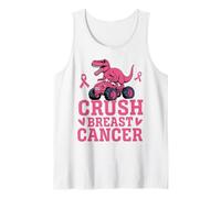 Crush Breast Cancer Pink T-Rex Monster Truck Dinosaur Funny Tank Top