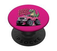 Crush Breast Cancer T-Shirt - T-Rex Pink Monster Truck PopSockets Adhesive PopGrip
