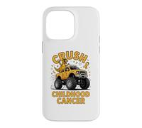 Crush Childhood Cancer Awareness Monster Truck Dinosaur Case for iPhone 14 Pro Max