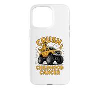 Crush Childhood Cancer Awareness Monster Truck Dinosaur Case for iPhone 15 Pro Max