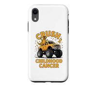 Crush Childhood Cancer Awareness Monster Truck Dinosaur Case for iPhone XR