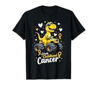 Crush Childhood Cancer Awareness Monster Truck Dinosaur T-Shirt