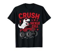 Crush Sickle Cell Anemia Awareness SCD T Rex Ribbon Burgundy T-Shirt
