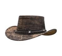 Crushable Cowboy Hat for Men Women Lightweight Handcrafted Western Shapeable Outback Hat Wide Brim Durable Cowgirl Brown