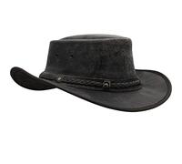 Crushable Cowboy Hat for Men Women Lightweight Handcrafted Western Shapeable Outback Hat Wide Brim Durable Cowgirl Black