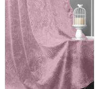 Crushed Blackout Velvet Curtains Pencil Pleat for Bedroom Livingroom,2 Panel 84 inch Long Vintage Floral Printed Room Darkening Noise Reducing Pink Drapes,Back Tap Clip Pleat Hook Pin Hook Heading