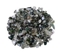 Crushed Crystal Chips Stone, Natural Green Ghost Crystal Gravel 5-12mm Multiple Sizes For Fish Tank Flower Pot Landscaping(9-12mm,500g)
