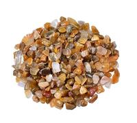 Crushed Crystal Chips Stone, Natural Yellow Rabbit Hair Crystal Crushed Stone 5-12mm 500G/1000G Fish Tank, Flower Pots, Buddha Decor(9-12mm,500G)