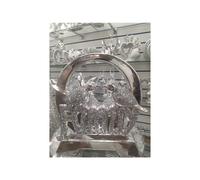 Crushed Crystal Diamond Silver Family Sign Ornament