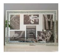 Crushed Crystals Photo Frame Silver Mirrored Crushed (6 Picture Frame)