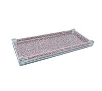 Crushed diamond canister Pink Tray Anti-Slip Rectangular Non-Slip Top and Bottom Glass Dinner/Drinks Serving Tray Tea Food Tray _Pink
