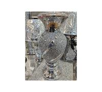 Crushed Diamond Ceramic Silver Vase 40x15Cm