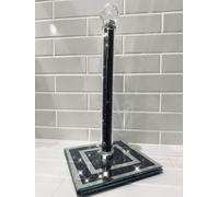 Crushed Diamond Crystal Diamante Freestanding Chrome Paper Towel Roll Holder, 31cm, Black Silver