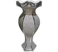 Crushed Diamond Crystal Floor Vase, 40x60cm, Crushed Diamond Crystal Sparkly Silver Mirrored Vase Elegant Mosaic Flower Pot