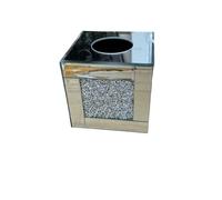 Crushed Diamond Cube Tissue Box, Silver Mirror Diamond Bling, Home Cube Tissue Holder