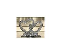 Crushed Diamond Double Heart Ornament 27Cm