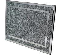 Crushed Diamond Glass Chopping Board, 30 x 40 cm, Silver White Crystal, Heat Resistant Worktop Saver