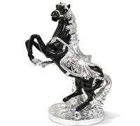 Crushed Diamond Italian Black Silver Horse Foal Romany Bling Ornament Ceramic Gift - 44cm