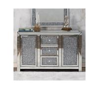 Crushed Diamond Mirrored Sideboard Storage Cabinet Large 110cm
