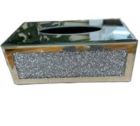 Crushed Diamond Mirrored Tissue Box, Sparkly Decorative Box