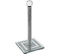 Crushed Diamond Ornaments Silver Crystal Filled Kitchen Roll Holder 34cm Diamante Freestanding Chrome/Paper Towel Holder/Free-Standing/Tissue Towel Stand Home Decor