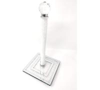 Crushed Diamond Ornaments White Crystal Filled Kitchen Roll Holder, 31cm, Diamante Freestanding, Chrome Wall Mounted/Tissue Towel Stand, Home Decor,Tissue Holder, Accessories