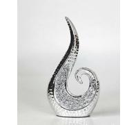 Crushed Diamond Resin Silver Swirl Textured Diamante Bling Decorative Sculpture ornaments | Luxury Home Ornament(BB-300)