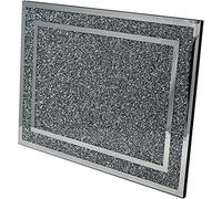 Crushed Diamond Silver Crystal Chopping Board Glass Worktop Saver Chopping Board Heat Resistant Toughened Glass Kitchen Worktop Saver 30x40cm, (Silver)