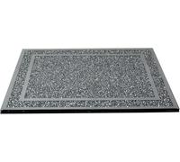Crushed Diamond Silver Crystal Chopping Board, Heat Resistant Toughened Glass Kitchen Worktop Saver 30x40cm, Silver