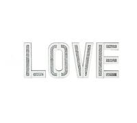 Crushed Diamond Silver LOVE Letters Wall Art, 50cm x 30cm, Mirrored Glass with Crystal Accents