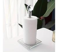 Crushed Diamond Silver Paper Towel Holder, 34cm, Elegant Rack for Kitchen, Pantry, Bathroom