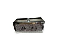 Crushed Diamond Silver/Pink Mirrored Bread Bin, Bread box Storage Kitchen Accessories