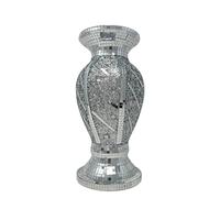 Crushed Diamond Silver Sparkle Flower Vase, Pot, Modern Design, Elegant Floral, Stunning Home Decor, Handmade, Durable, 25cm, Art Deco