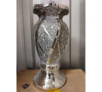 Crushed Diamond Silver Sparkle Mirrored Flower Pot Vase