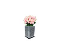 Crushed Diamond Silver Sparkle Square Flower Pot Vase, 15cm