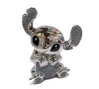 Crushed Diamond Silver Stitch Ceramic Sparkly Shelf Sitter Ornament - 30cm Crystal Bling Figurine, Glamorous Home Décor, Luxury Gift for Living Room, Bedroom, Office Decoration