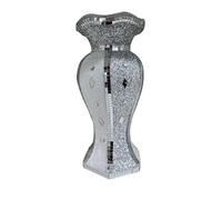 Crushed Diamond Silver White Flower Vase, Sparkly Home Decor 30cm Indoor Vase