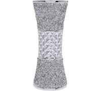 Crushed Diamond Sparkle Vase, Silver Ceramic Floral Sculpture, 25cm, Glittering Mirrored Centrepiece (Silver, 19cm)