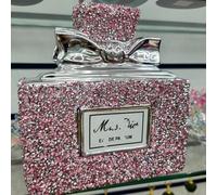 Crushed Diamond Sparkly Perfume Bottle Ornament Shelf Sitter Md Pink