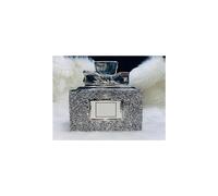 Crushed Diamond Sparkly Perfume Bottle Ornament Silver 8x15Cm