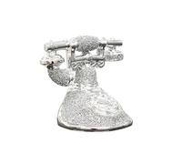 Crushed Diamond Telephone Ornament, Retro Style, Silver, Rhinestone, Glitter,Home Decor - 25CM