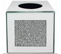 Crushed diamond Tissue Box Paper Cube Storage Paper towel Silver Trimmings Crystal Filled Glass Mirror Holder Bathroom Dressing Table Decoration