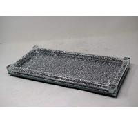 Crushed diamond Tray Anti-Slip Rectangular Non-Slip Top and Bottom Glass Dinner/Drinks Serving Tray Tea Food Tray with High Grip shape Surface, Homeware