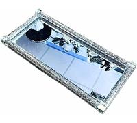 Crushed Diamond Tray Trimmings Crystal Filled Diamond Kitchen Silver - Crystal Filled Serving Trays And Party Food Tray, Size: 38 x 19 CMS