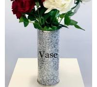 Crushed Diamond Vase Crystal Diamante Decorative for Artificial Flowers Mirror Mirrored